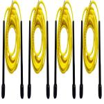 MSI Skipping Rope for Men and Women Jumping Rope With Adjustable Height Speed Skipping Rope for Exercise, Gym, Sports Fitness Adjustable Jump Rope-Drumstick - Yellow (Pack of 4)