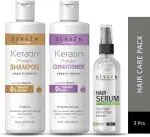 Sevaen Keratin Shampoo, Conditioner And Professional Hair Serum For Men And Women - 3 Pc