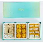Kesar Sweets| Kaju Katli+ Moong Dal Burfee+ Boondi Laddu (750 gm) | Sweets Gift Hamper, Pure Desi Ghee Mithai, Homemade Sweets Gifts Pack for Family, Friends & Staff