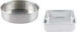 finality Aluminium Baking Cake Pan/Mould for Microwave Oven Combo of Square and Round (5no)