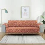 CORTINA Reversible Sofa Cover 100% Polyester Fabric Couch Covers Suitable Home Office 1 Seater Orange 90 cm 145 cm