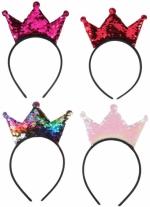 Yellow Pumpkin Shiny Sequins Crown Hair Accessories 17 Hair Band (Multicolor)