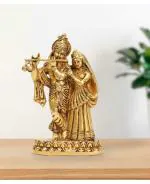 Raaga Handicrafts Boutique Gold Toned Small Lord Krishna with Radha Idol