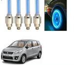 Feelitson Blue Car Tyre Led Light Rim Valve Cap Flashing With Motion Sensor Blue For Ertiga Type-1 (Pack Of 4)