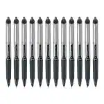 Pilot Hi-Tecpoint V7 RT Fine Point Liquid Ink Pen | Tip Size - 0.7MM | Retractable and Refillable | Dimpled Rubber Grip with Unique Dimple Tip Technology | Ink Colour - Black | Pack of 3