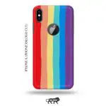 Tweakymod Printed Rainbow Colour Back Cover For Iphone X