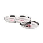 HAZEL Steel Plates For Lunch |Plates Set Steel For Dinner | Steel Dinner Plates Set, 26.8 cm, Set of 3
