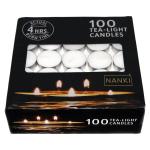 Nanki White Wax Tealight Candles 4 Hours Burning (100 pcs)