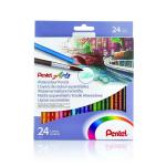 Pentel Arts WATER COLOUR PENCIL SET- Assorted (Pack of 24 Colour)