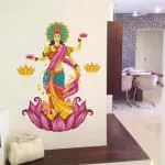 Rawpockets Goddess Lakshmi on Lotus Flower Blessing Gold