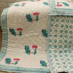 Playful Stitches Baby Blanket for Kids, 0-5 Years | Size- 40 X 60 CM | 250 GSM | Premium Handblock Pure Cotton All Season Quilt | Made with Natural Dye | Color- Multicolor (Balloon Elephant)