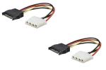 AdzMozi shivay CableSATA 15Pin Male Power Connecter to Molex IDE 4Pin Female Adapter Cable - Pack of 2