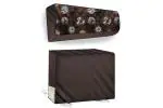 The Furnishing Tree LG PS-Q19YNZE 1.5 Ton Coffee Analog Pattern PVC Indoor and Outdoor Split AC Cover Set (25.4 x 104.14 x 34.29 cm) (Coffee_No113)