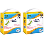 BON BON Premium Extra Large Adult Diaper Disposable Tape Style (XL- 43-67 INCH) Adult Diaper XL 20 PCS Multiple Tape Fastners Over Night Protection Ultra Leak Guard and Anti-Bacterial Absorbent Core (XL Pack of 2)