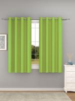 Raymond Home Lime Green Solid 100 % Polyester Window Curtains with Rust Proof Stainless steel Eyelits