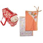 Babique Orange Multipurpose Diaper Bag with 2 Bottle Warmer Inside & Baby Towel Sheet