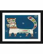 DECOR ADVENTURES Cat and Kitten by Jamini Roy Wall Painting 14 x 18 inch