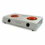 Orbon Double Heavy SS 1000W + 1250W, 2 Burner Electric G Coil cooking Stove Electric Cooking Heater, Silver