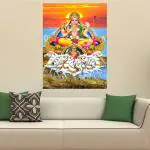 Surmul Multicolor Sunboard, Vinyl Medium Gloss Laminated Lord Surya Dev Wall Poster