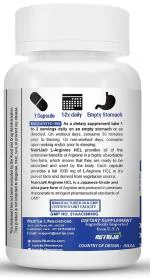 NutriJa L-Arginine HCL Capsules - Highest Bioavailability form of L-Arginine (120 Capsules)