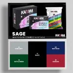 Kadam Pakka Rang Multicolour Combo: Sage | 5 Multicolour Sachet (5g each) | Includes DyFix Color Fixer (5 Sachets) | Permanent Fabric Dye Colors for Faded Clothes | Applicable on Cotton, Nylon, Silk, Wool, Georgette, Chiffon, Denim, Jute