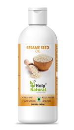 Holy Natural Cold Pressed Sesame Seed Oil (100ml), Sesame also called Til, Gingelly seed, Virgin oil, No GMO, and Untreated Edible Oil, For Hair and Skin.