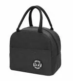 WEEL ZONE Portable Insulated Lunch Bags Thermal Cooler Tote Bag Picnic Organizer Portable and Reusable Dark Black Lunch Bag for Women Work,Student Kids to School, Lunch Box