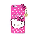 JOBINKA (Hello Kitty iPhone 6s Pink) Hello Kitty Rupper Back Case Cover |3D Cute| Soft Silicone Back Cover with Pendant Compatible for iPhone 6s / iPhone 6 (Pink)