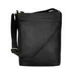 August Black Leather Messenger Bag