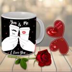 AWANI TRENDS Ceramic Coffee Mug and Artificial Red Rose and love greeting card For Your Girlfriend ,Boyfriend,Wife And Husband | Valentine's Day,Birthday,Anniversary,New Year Gift -ATLRG-048