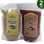 Farmbean Millets Combo Pack of 2 | White Jowar 1Kg, Ragi 1Kg | Natural Grains Unpolished Millets| Low GI Rice | Nutrient Powerhouse, High Protein & More Fibre than Rice