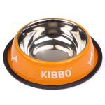 KIBBO Small, Medium, Large Dogs and Cats Scratch Resistant Non-Slip Stainless Steel Food and Water Bowl (Orange) 750 ml