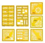 Traceease 7 Pieces Multi-Pattern Pop-Art, Floral Templates For Scrapbooking Designing Craft DIY Art Supplies