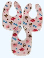 Maalove Waterproof Baby Feeding Bibs/Apron Pink Pack of 3