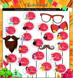 Artlik Handicrafts Indian Pattern Family Hinglish Baby Shower Props for Birthday Party pack of 22