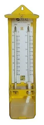 Lab Junction Wet & Dry Zeal Bulb Zeal Hygrometer Relative Humidity Meter Moisture Meter Room Hanging Temperature Gauge Meter Weather Station Analogue Two Scales Mercury Thermometer (Yellow) LJ-1645. ,: