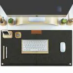 Tizum Extended Mouse Pad/ Desk Mat with Non-Slip Rubber Base, Dark Grey, 25