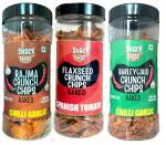 Snack First Baked Rajma, Barley Spicy Garlic & Flaxseed Ragi Tomato Crunchips , Healthy Chips, Healthy Snack, High Protein, High Fiber, Vegan, Non-GMO, Guilt Free Each 160g