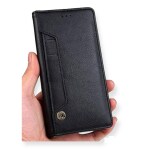 Trounce Flipper Black Faux Leather Cards & Cash Pockets Wallet Flip Cover For Nokia 8 |Mobile Case|Back Flip Cover