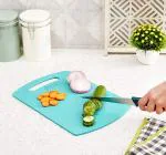 Whinsy Chopping Cutting Board For Vegetable Fruit Cutter Choping-Board For Kitchen, Big Size, With Knife- (Blue)