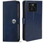 Fastship ITEL P662L / Itel_ P40 Flip Cover |Inside Pockets Wallet Stylish Button Magnetic Closure Book Cover Leather Flip Case for itel P40 - Blue