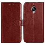 JOBINKA Oneplus 3T/Oneplus 3 Vintage Leather flip Case Cover| Inside TPU with Card Pockets Wallet Stand Magnetic Closure 360 Degree Complete Protection Vintage Flip Cover for Oneplus 3T - Brown