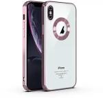 Clickaway Apple Iphone Xs Premium HD New Electroplated Logo View Series Anti Yellow Case Camera Protection (Pink)