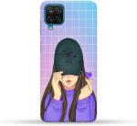 CustomEra Samsung Galaxy M12 Multicolour Girl With Cap Design Plastic Hard Case Back Cover