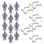 Lonestar Sc02 Stainless Steel Curtain bracket Parda Holder,curtain Hooks,Curtain Support, Rod Rail Bracket Metal  (Pack of 24)