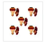 Folktales toys Spinning top/Lattu Pack of 5 Classic Game for Kids age 5Y+ Red