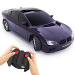 Mirana C-Type USB Rechargeable Tracer Racing RC Car with Nitro Booster | High Speed Remote Control Car Toy | Gift for Boys and Kids Girls (Dark Purple)