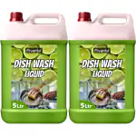 Fivanta Dishwash Liquid 10 Liter Green with Fragrance, Grease Cleaner For All Utensils, Dishwashing Liquid