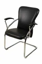 CHILLI BILLI Steel Medium Office Executive Visitor Chair (Black)