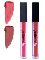 bq BLAQUE Matte Liquid Lip Gloss Combo of 2 Lipstick # 111-113 (8 ml, Pinkish Peach & Brown)
